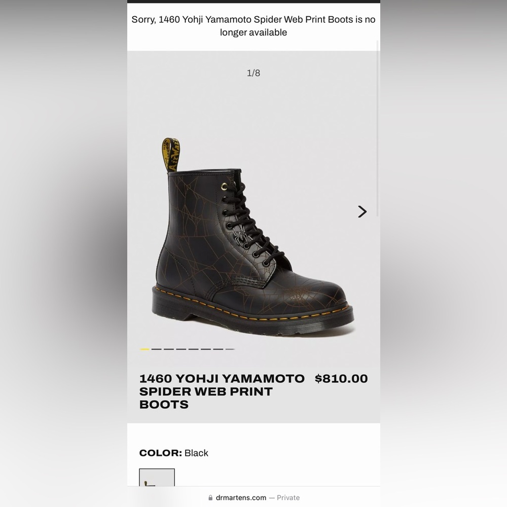 DR. MARTENS X YOHJI YAMAMOTO 1460 Remastered- sz. US 11M/12L